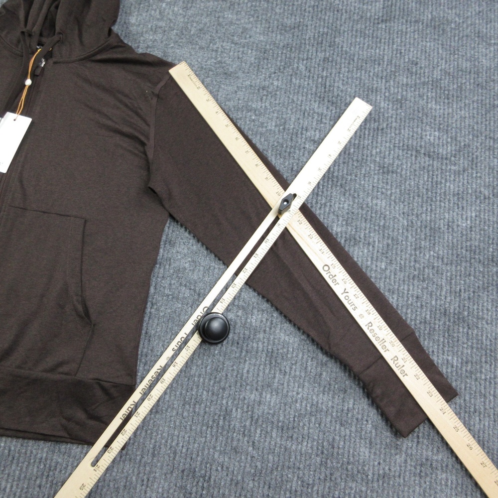 Quince Hoodie Full Zip Womens S Brown Flowknit Lightweight Jersey Hooded NWT - Picture 7 of 16